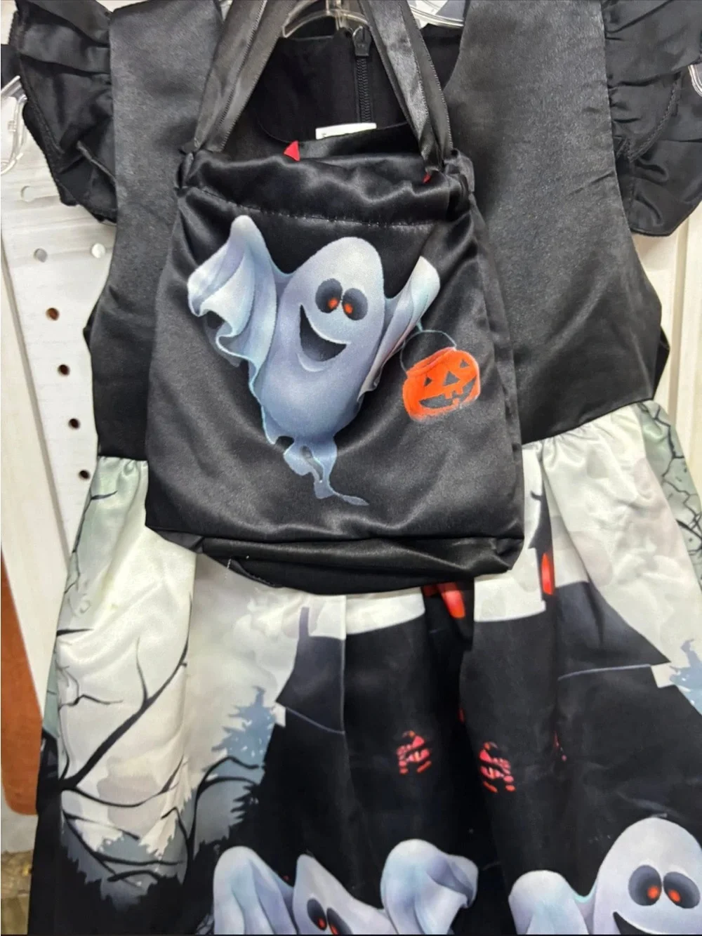Halloween Ghost Print Kids Dress with purse(see 2nd pic)